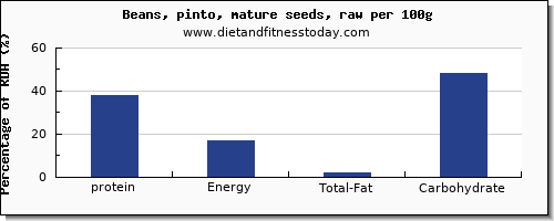 protein and nutrition facts in pinto beans per 100g